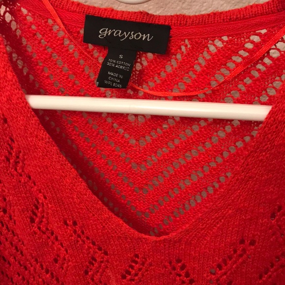 Red orange Macy's tunic sweater - Picture 3 of 3