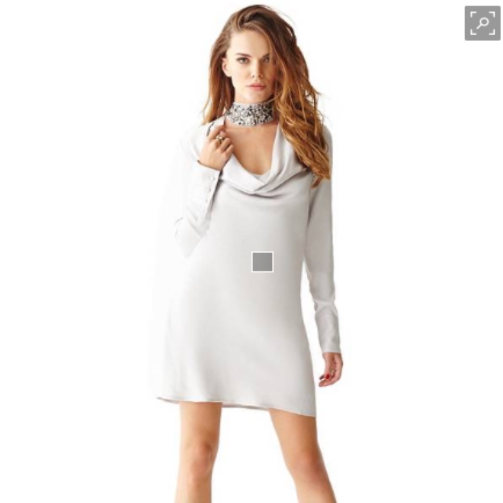 NWOT GUESS Long-Sleeve Cowl-Front Dress 0
