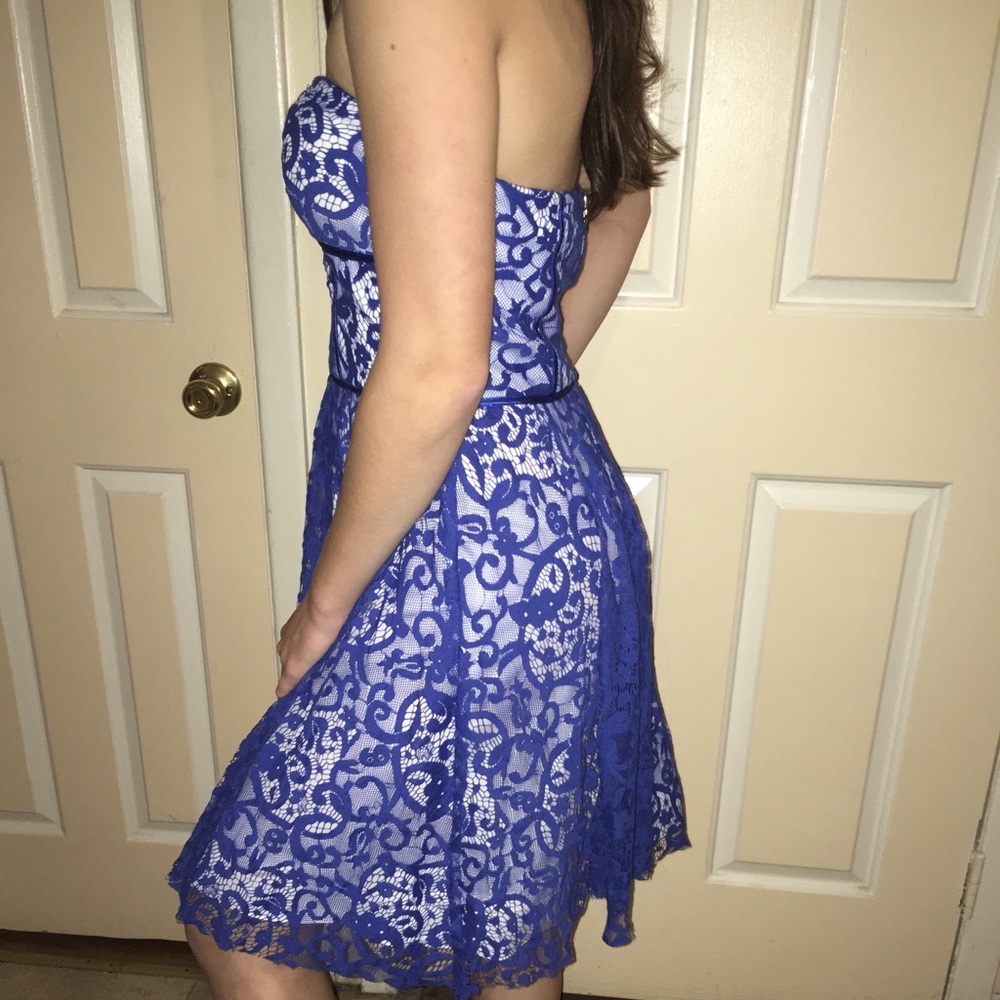 Strapless Blue Lace Betsy Johnson Dress