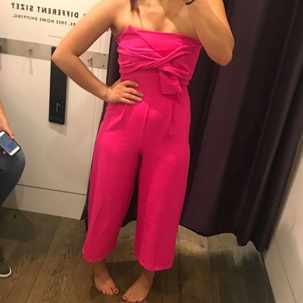 NWT: fun and flirty pink Topshop jumpsuit!