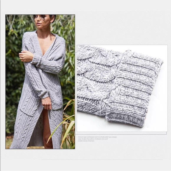 New! Chunky Cable Knit Cardi Duster Coat - Picture 3 of 3