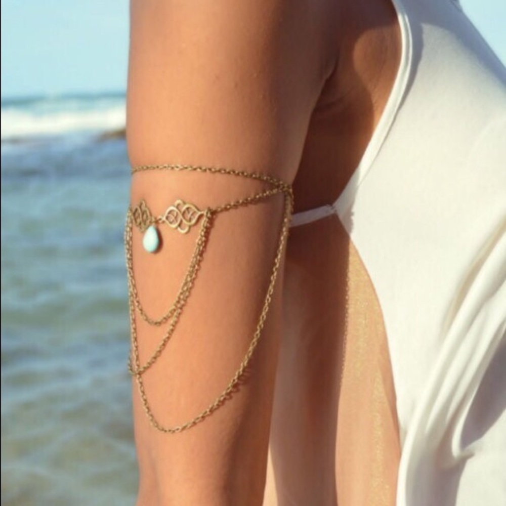 Back in stock Green stone arm bracelet