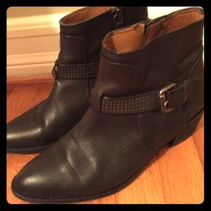 Black leather Booties