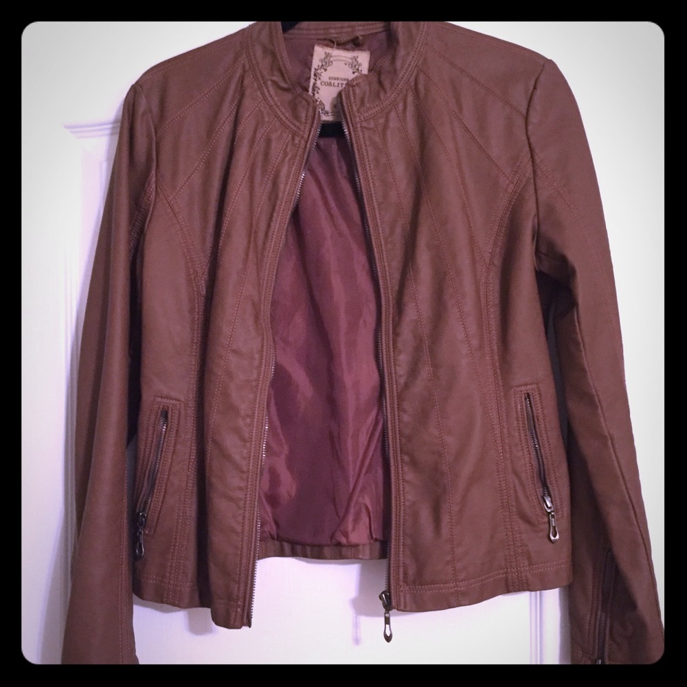 Brown pleather jacket