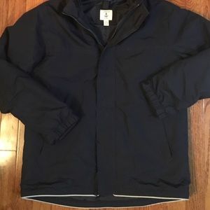 Lands End sz 10 Boys Navy Hooded coat jacket