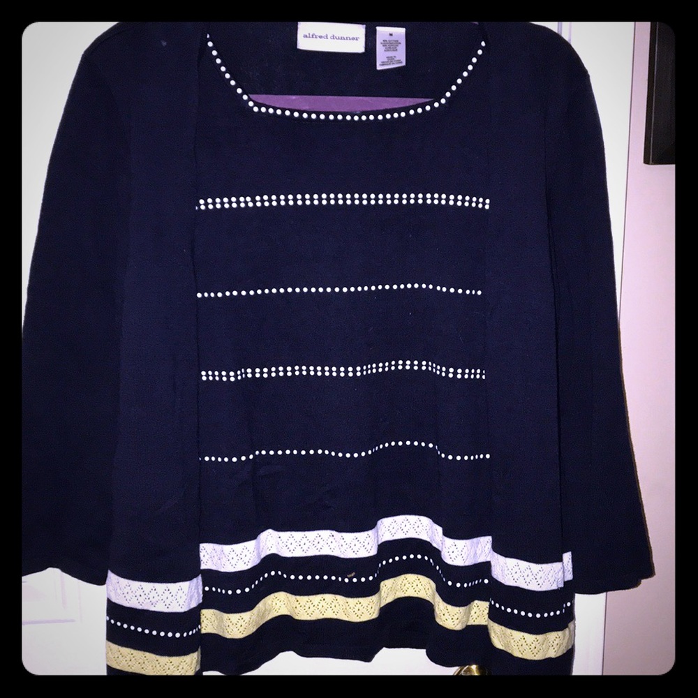 Navy jacket sweater combo combined Alfred Dunner