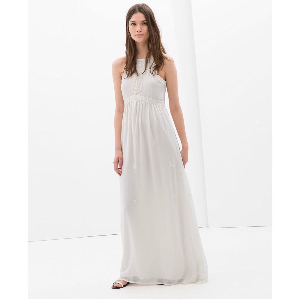 Zara embroidered maxi dress
