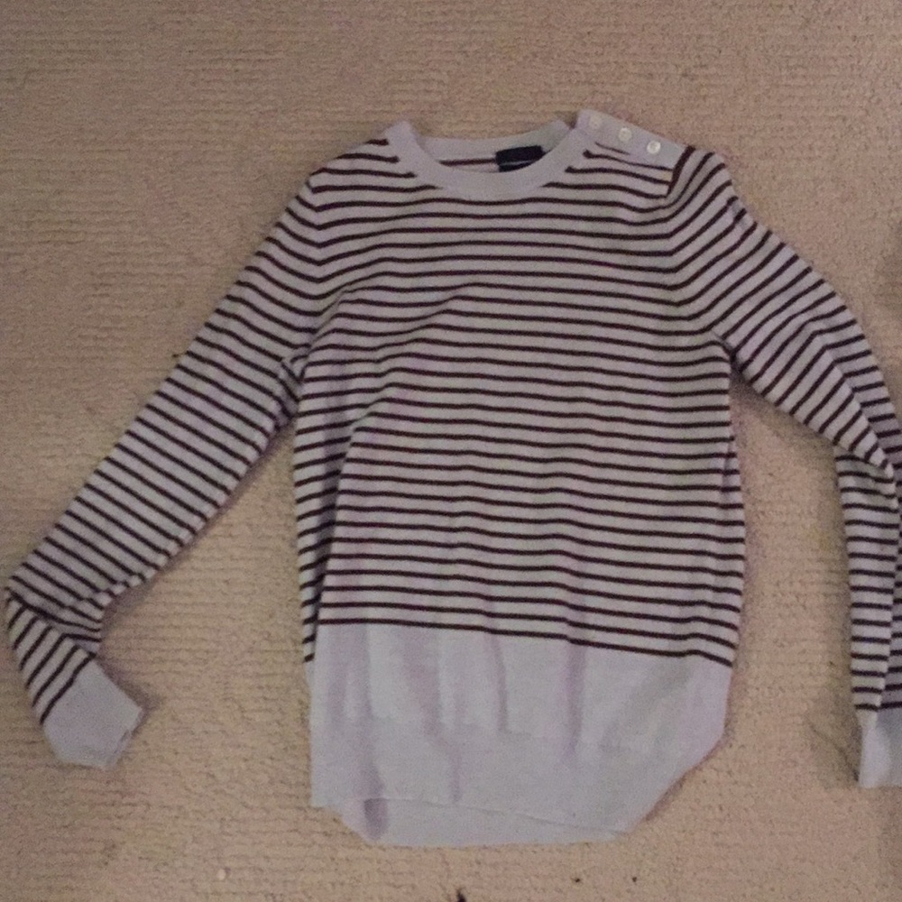 J.crew blue and brown 100% cashmere sweater