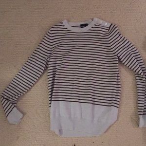 J.crew blue and brown 100% cashmere sweater