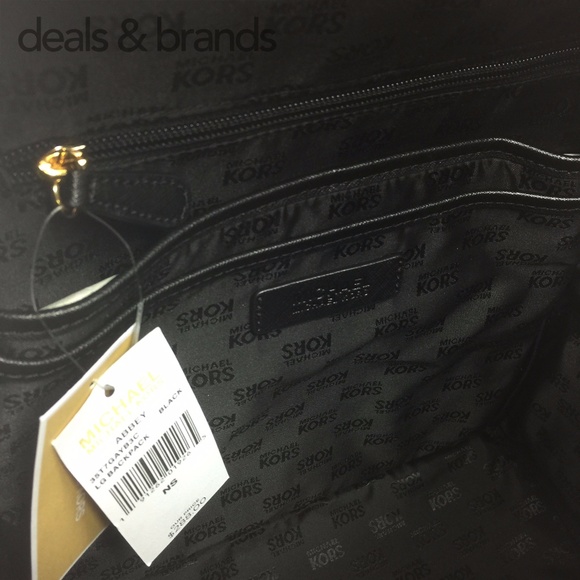 NWT MICHAEL KORS Abbey Nylon Large Backpack Black main image 7