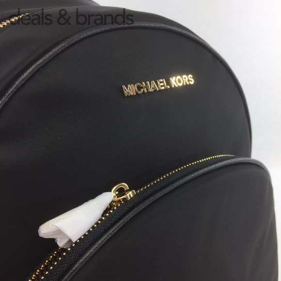 NWT MICHAEL KORS Abbey Nylon Large Backpack Black main image 4