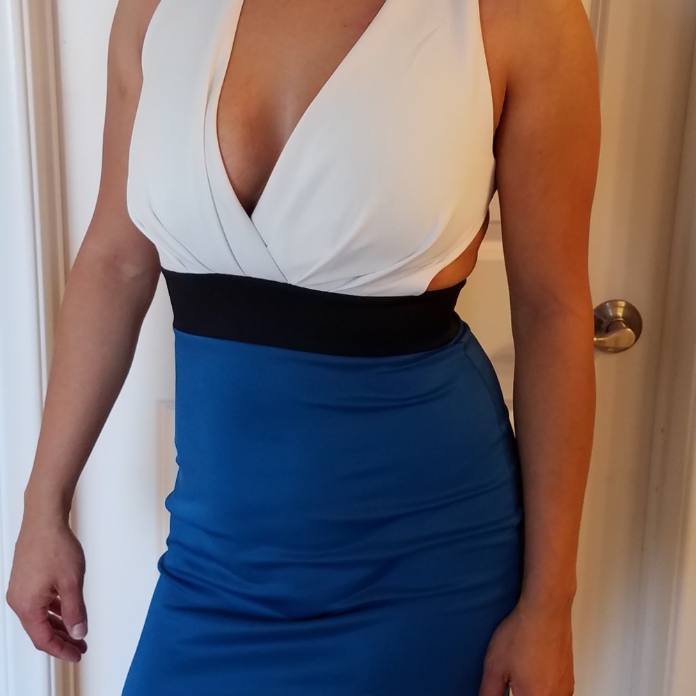 Whitew Blue Black Dress