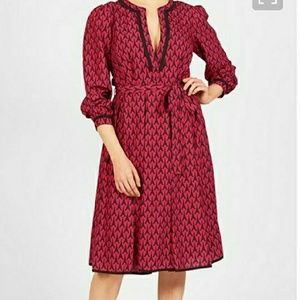 Eshakti Holiday Red Print Eiffel Dress 18W