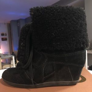 Ash Women's Boogy Shearling & Suede Wedge Sneakers