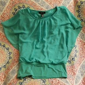 Style &co green blouse