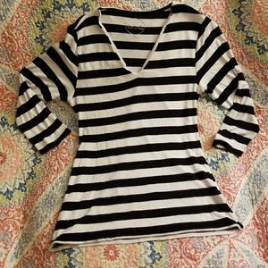INC INTERNATIONAL Black and white striped tee