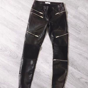 Zara Moto Faux Leather Trousers