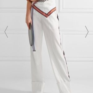 DVF white ribbon trousers. Does not include belt.