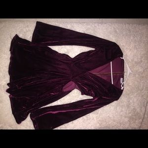 Wine Red Velvet Tobi Dress ✨
