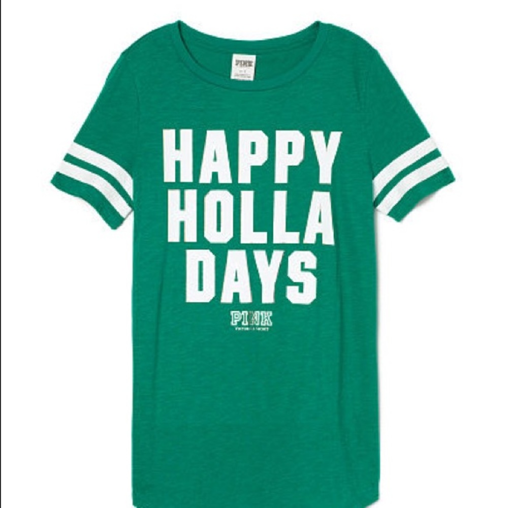 PINK by VS “Happy Holla Days” Christmas 🎄 Tee