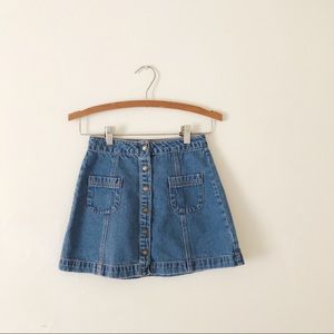 Denim button up skirt