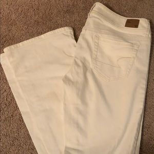 American Eagle Bootcut white jeans
