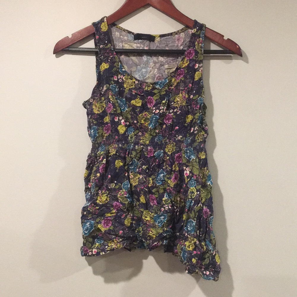 Dark blue floral top