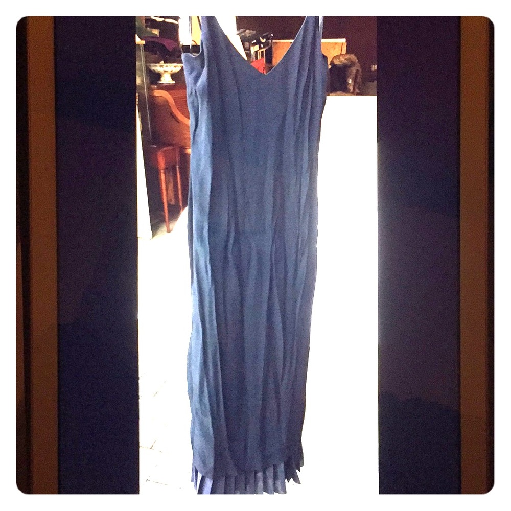 Black skinny strap midi dress
