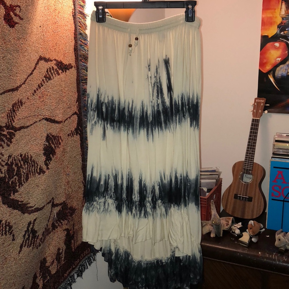 Boho indie high low flowy skirt
