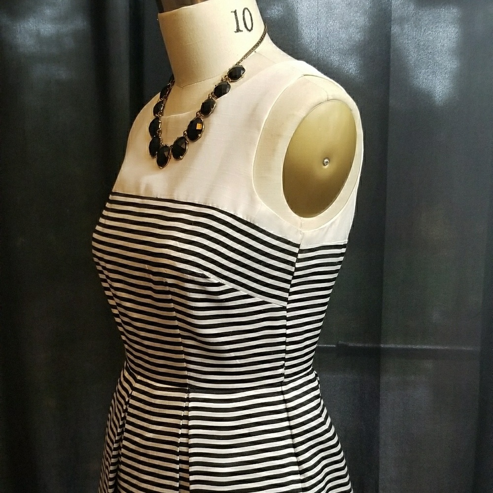 Danny and Nicole - Striped Cream and Black Dress