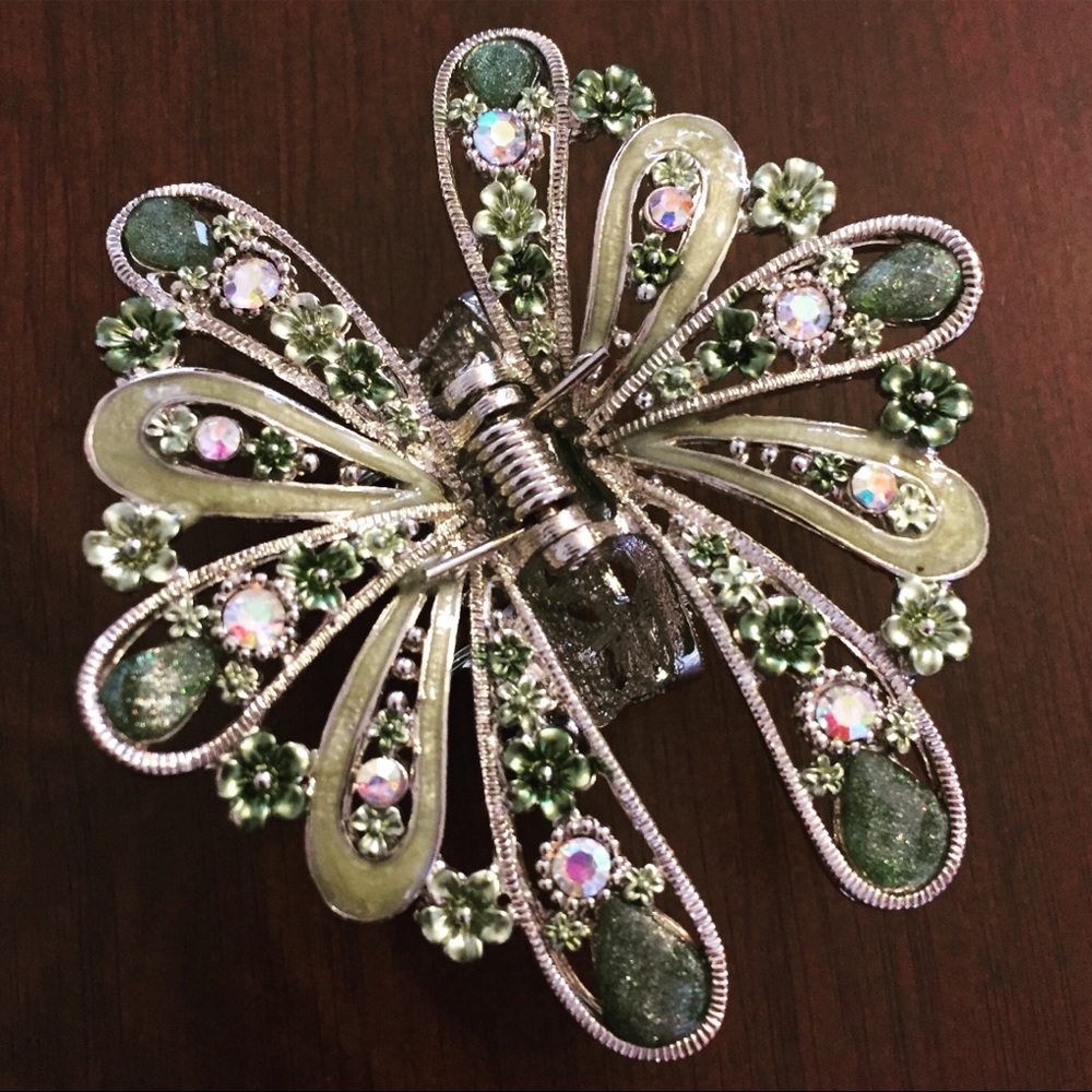 Butterfly Hair Clip Barrette With Jewels