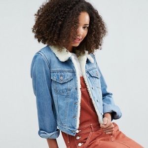 Denim Blue Sherpa Jacket