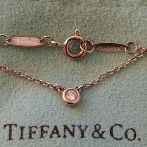 Tiffany diamond carat sterling silver necklace