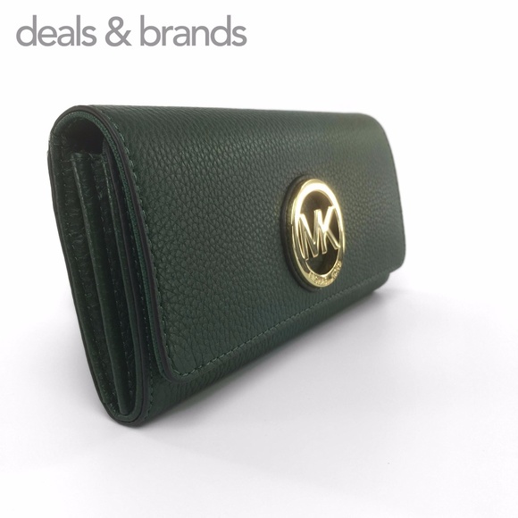 NWT MICHAEL KORS Fulton Leather Flap Con. Wallet