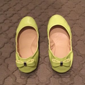 Bright citron leather Cole Haan flats!