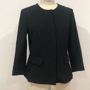 Black Ann Taylor Hidden Button Blazer