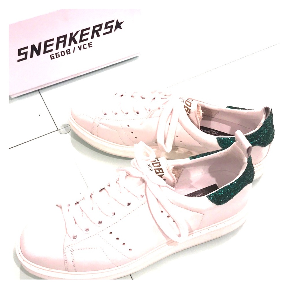 Authentic Golden Goose Sneakers green sparkle