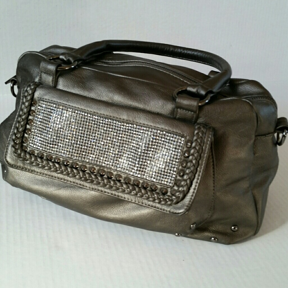 MMS Bronze Purse/Bag with Silver Sparkly Front
