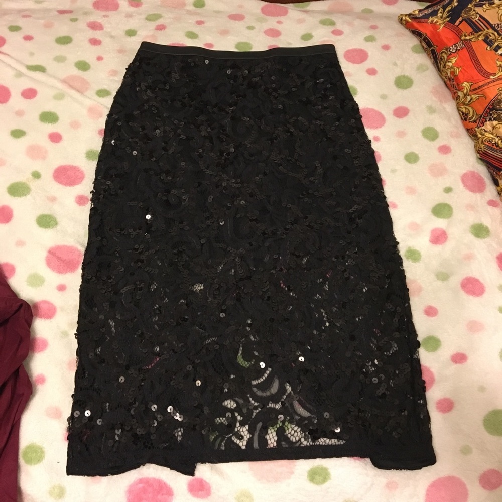 Sheer Sequined Skirt