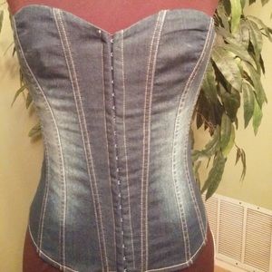 Blue jean corset top