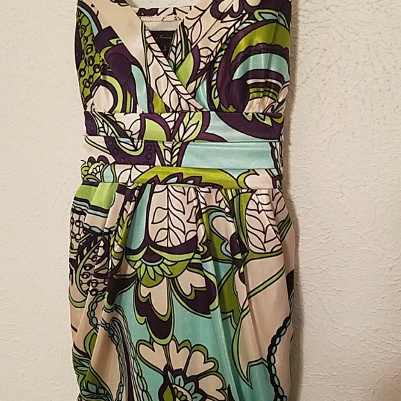 Paisley cream, purple, light green and blue dress - Picture 5 of 7