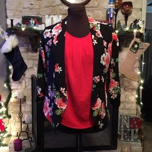 Floral cropped blazer