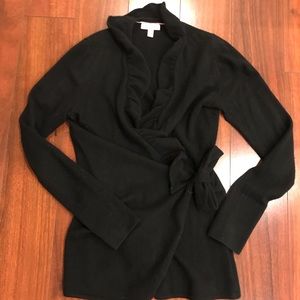 Lilly Pulitzer Black Wrap Sweater (100% Cashmere)