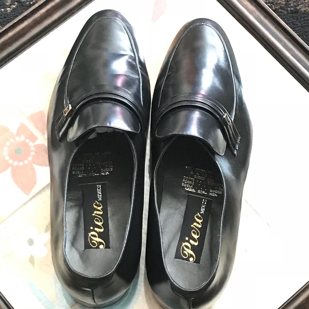 Men All Leather Dress Shoe Piero Mexico Size 9