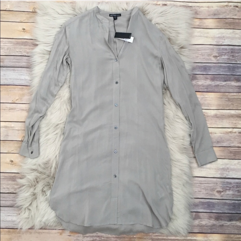 ✨James Perse✨collarless shirt dress sz 0