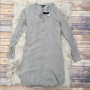 ✨James Perse✨collarless shirt dress sz 0