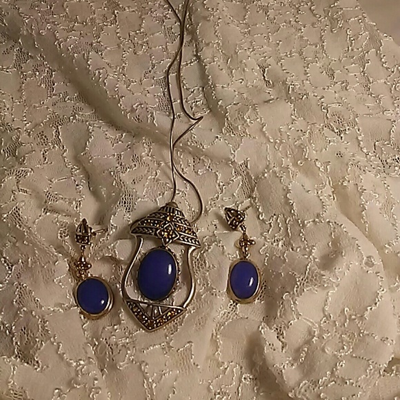 925 Silver "Enhancer" Lavender Jade Necklace set - Picture 2 of 3