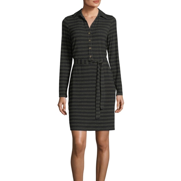 Michael Kors Striped Belted Dress - Picture 2 of 5