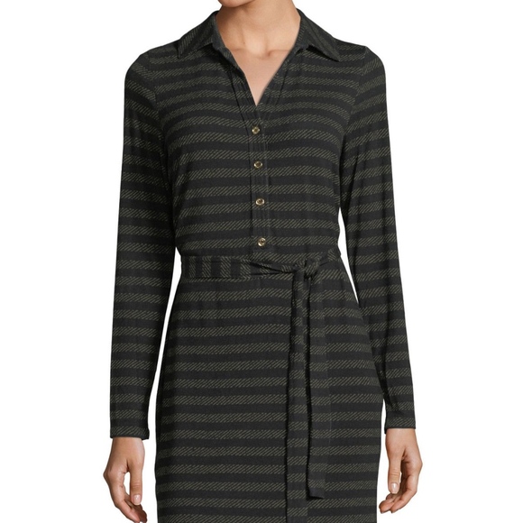  Michael Kors Striped Belted Dress - Picture 3 of 5