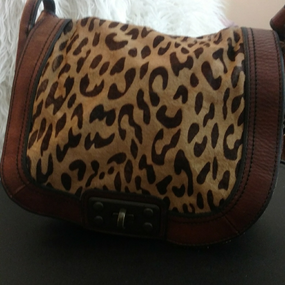 Fossil cheetah leather handbag purse!